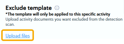 Upload files button in a web interface.