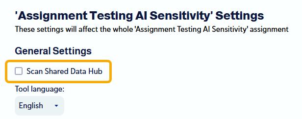 click SCAN Shared Data Hubin general settings