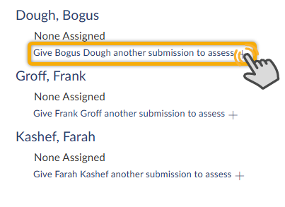 shows clicking on "Give student another submission to asses" option