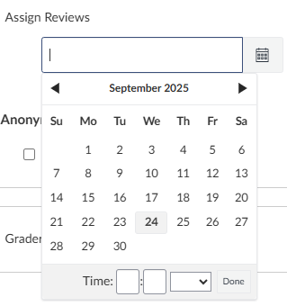 shows drop down calendar