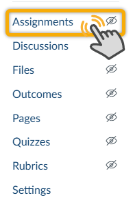 clicking assignment on left hand navigation 
