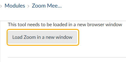 Button to load Zoom in a new window.