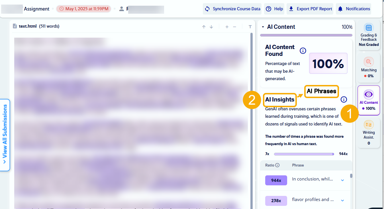go into the AI Content tab and select AI Phrases (updated from what it used to say, AI Insights)