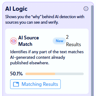 AI logic sourch match