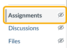 Assignments section highlighted in a menu.