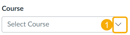 Dropdown menu to select a course.