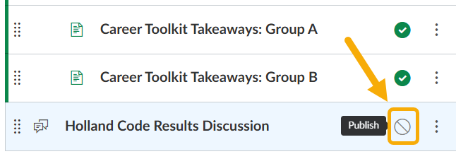 Discussion topics in a digital interface.