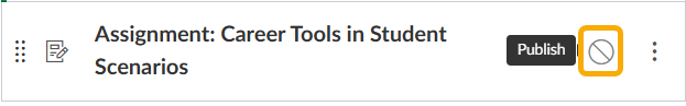 Assignment titled "Career Tools in Student Scenarios.
