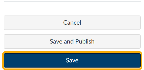 Buttons for saving and publishing options.