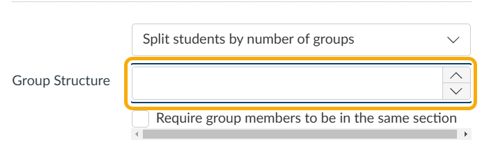 Group structure settings in an online interface.