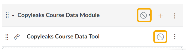 Course data module and tool interface elements.
