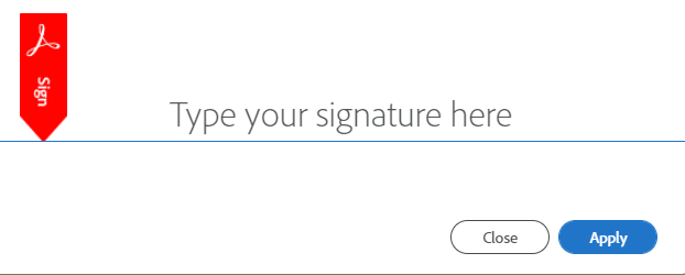 Signature input interface with buttons.